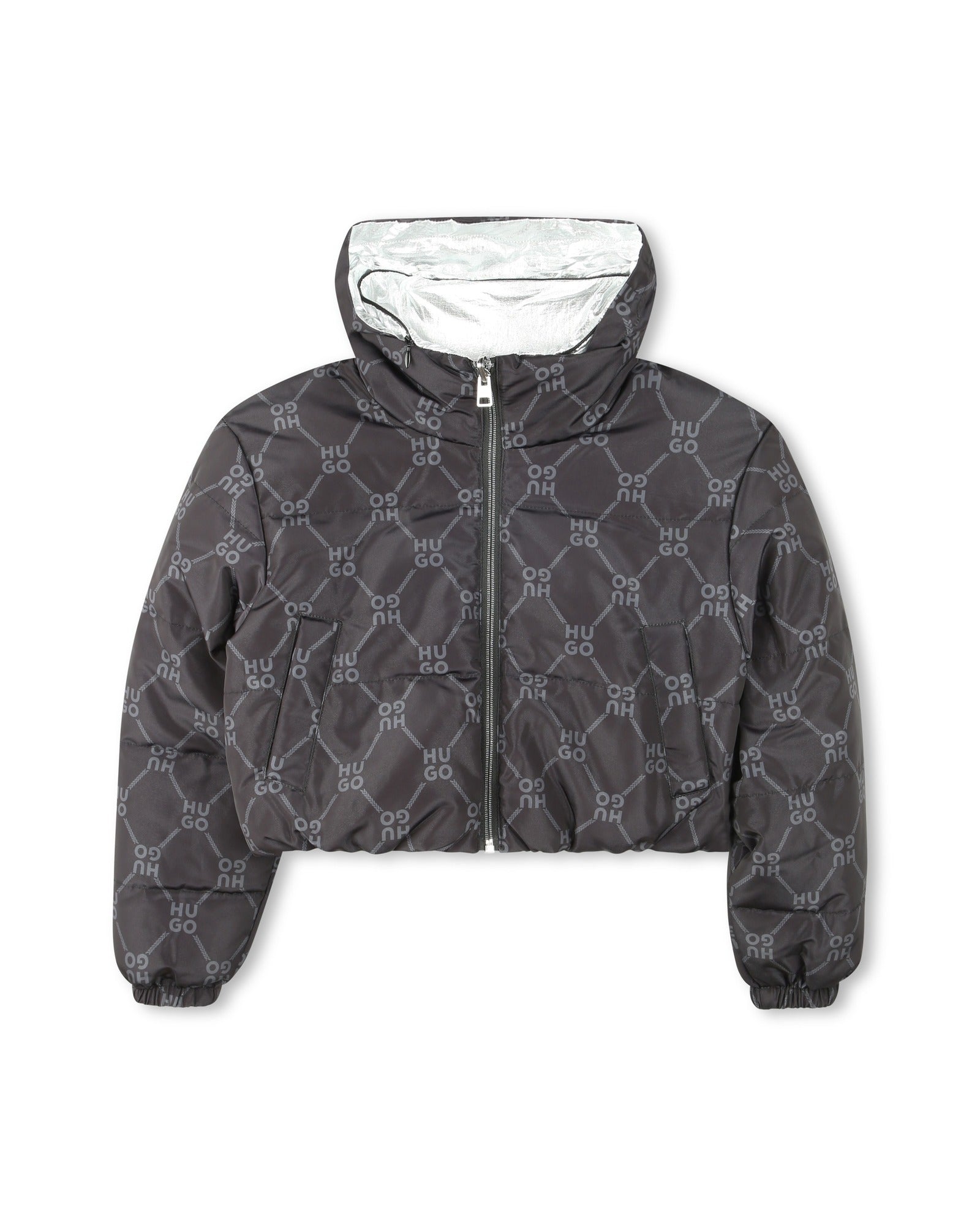 Reversible down jacket with pockets - Black