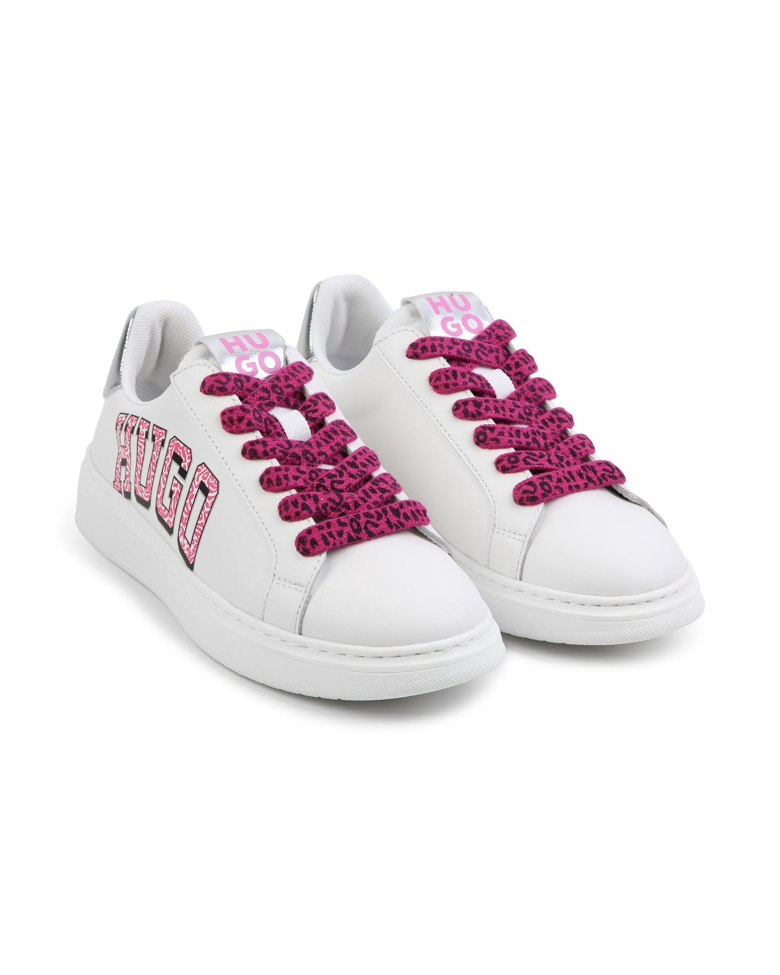 Leather lace-up sneakers - White