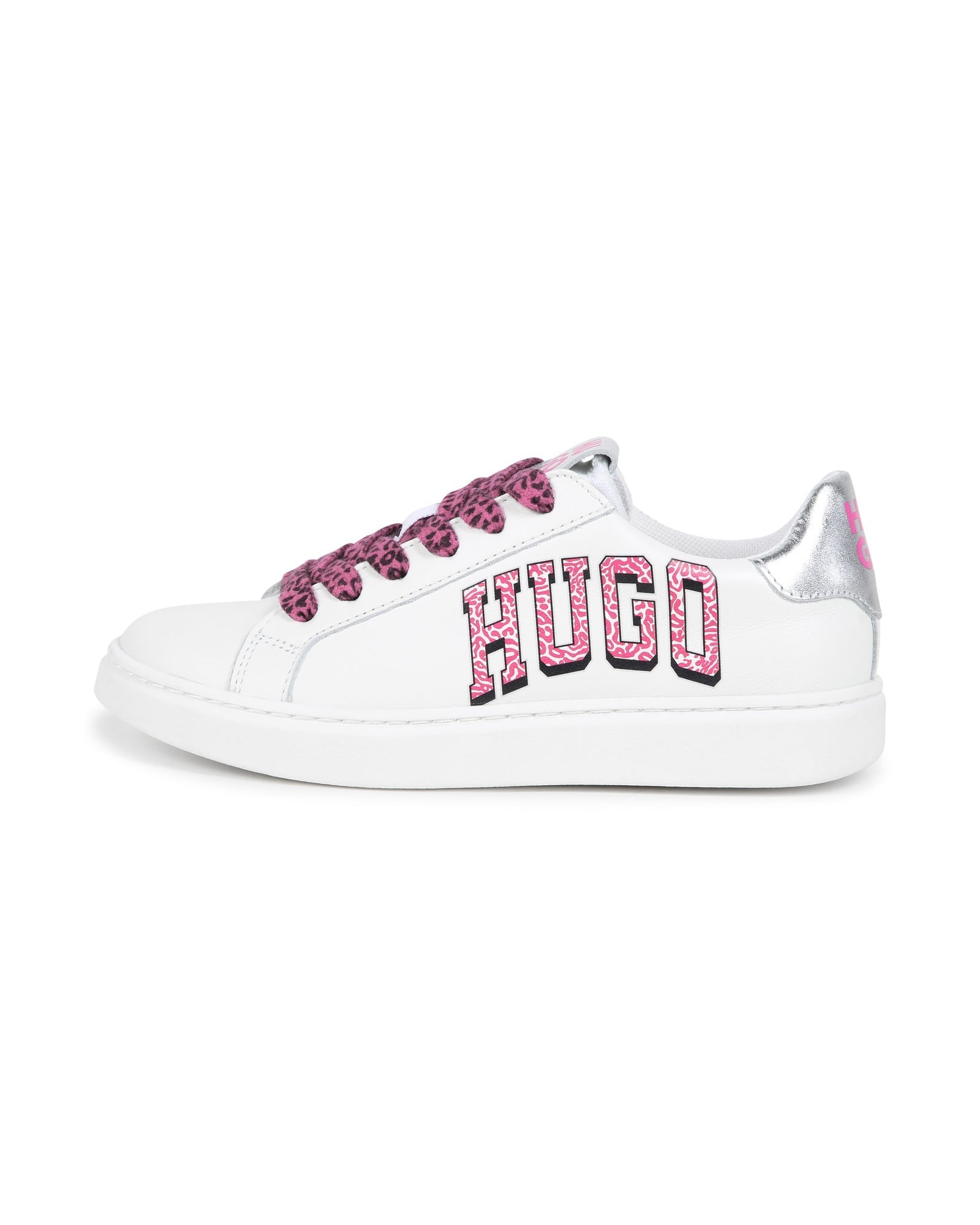 Leather lace-up sneakers - White