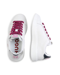 Leather lace-up sneakers - White