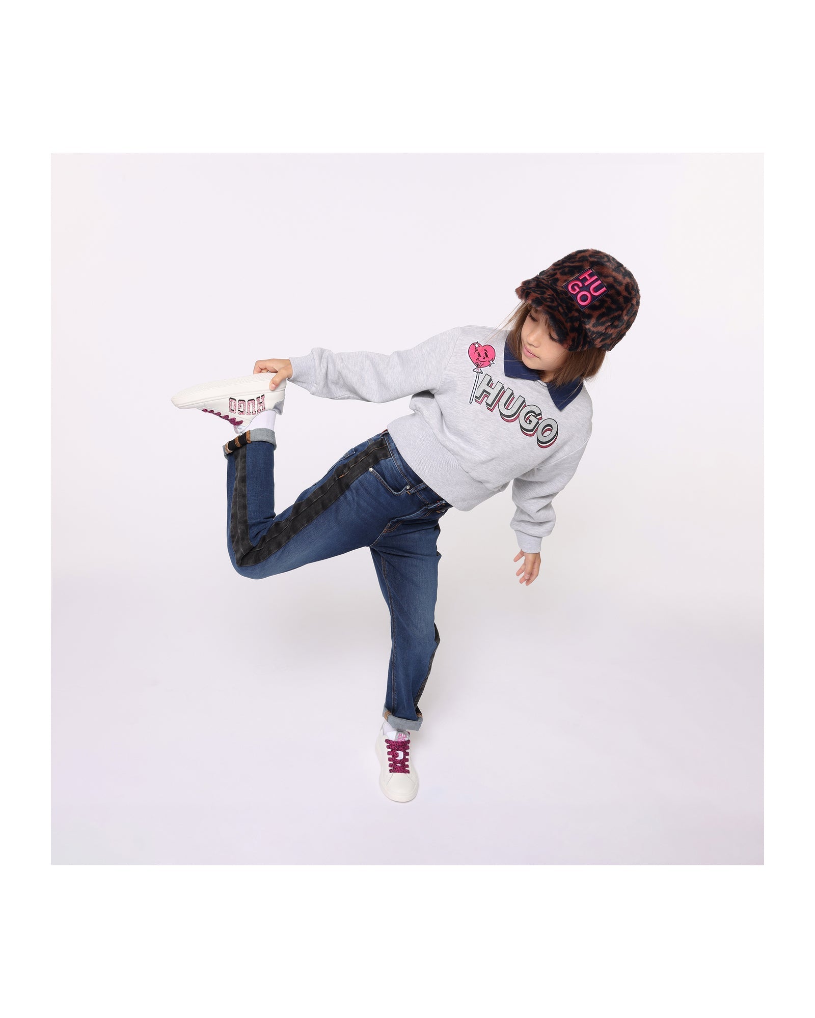 Leather lace-up sneakers - White