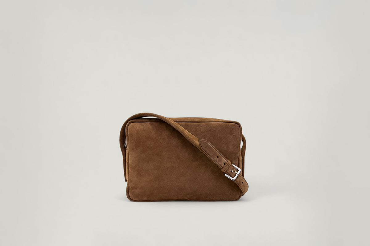Petit sac à bandoulière en daim - Tobacco