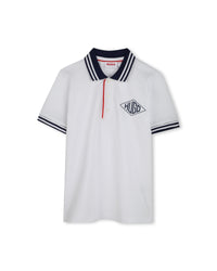 Polo manches courtes avec logo en coton - Blanc