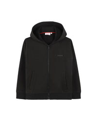 Cotton hooded cardigan - Black