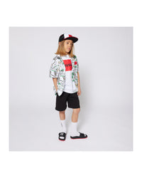 Short avec logo en coton - Black