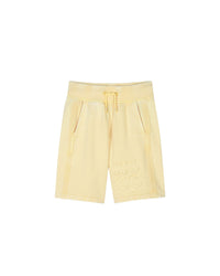 Short fantaisie avec logo en coton - Jaune Poussin