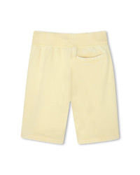 Short fantaisie avec logo en coton - Jaune Poussin