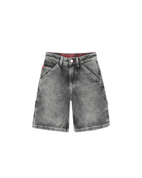 Short avec logo en denim - Denim Black