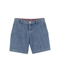 Short avec logo en denim - Denim Blue
