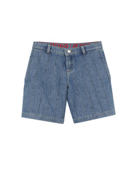 Short avec logo en denim - Denim Blue