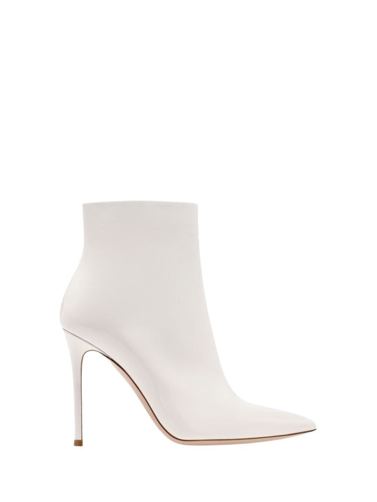 Avril 105 patent leather ankle boots - White