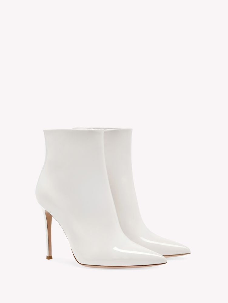 Avril 105 patent leather ankle boots - White