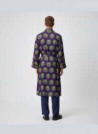 Silk peacock feather kimono - Violet