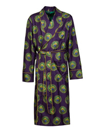 Silk peacock feather kimono - Violet