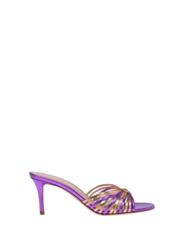 Sandales Vyna 70 en cuir lisse - Pourpre
