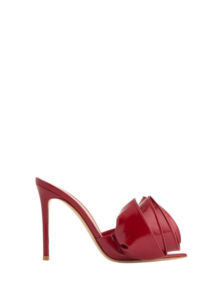 Mules Gabrielle 105 en cuir lisse - Rouge