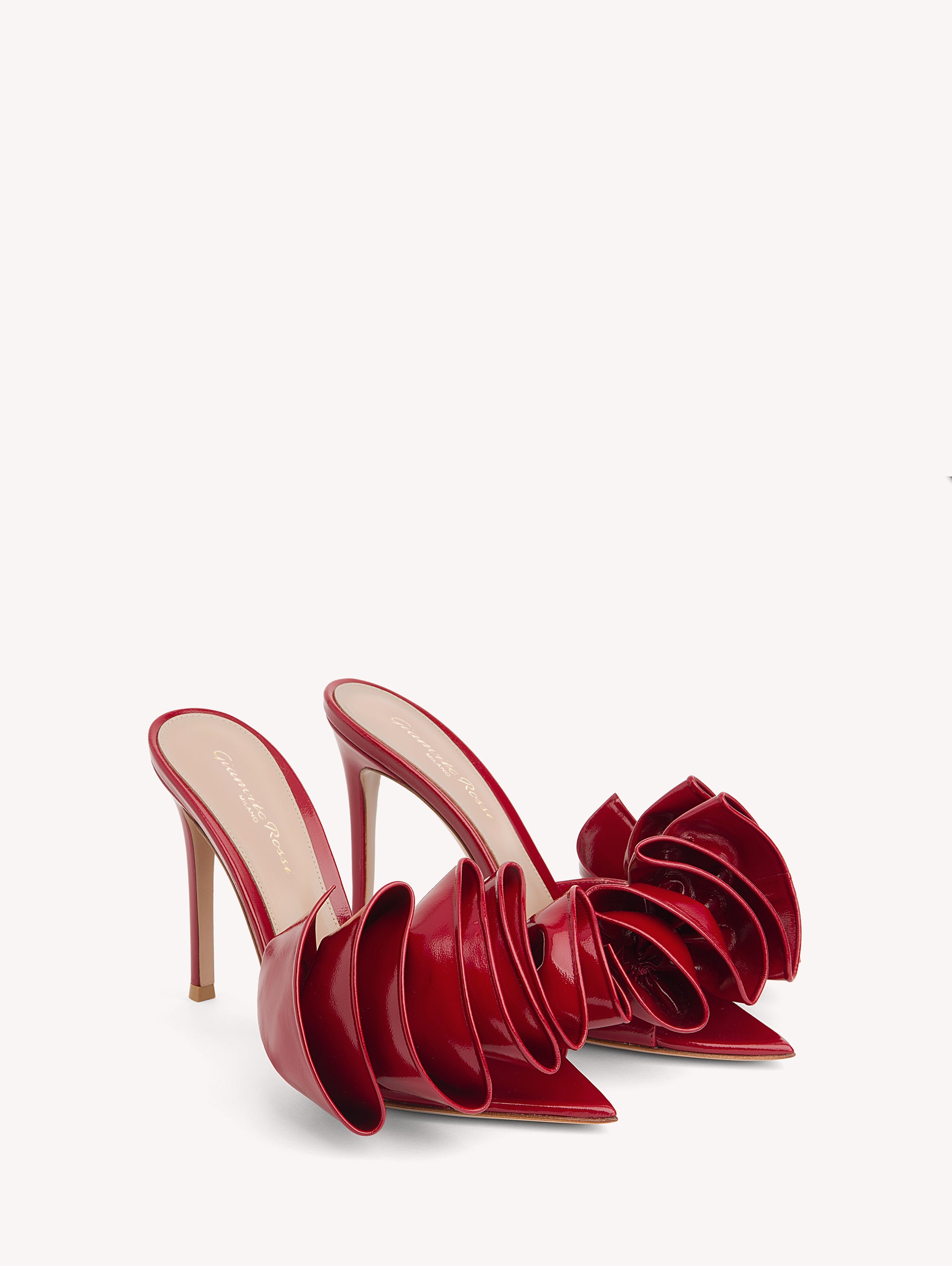 Mules Gabrielle 105 en cuir lisse - Rouge
