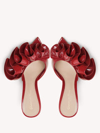 Mules Gabrielle 105 en cuir lisse - Rouge