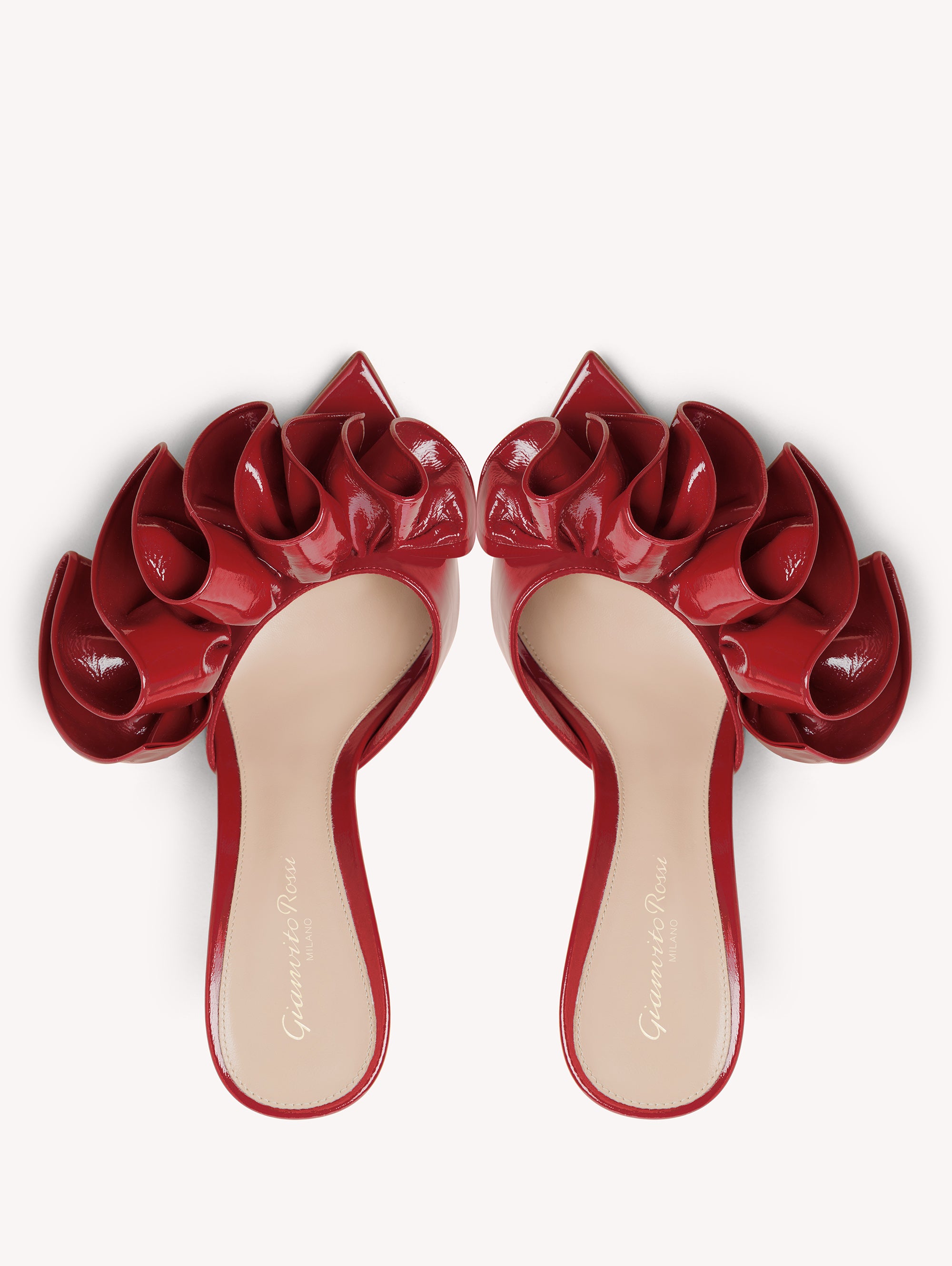 Mules Gabrielle 105 en cuir lisse - Rouge