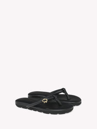 Sandales Fidji en cuir lisse - Noir