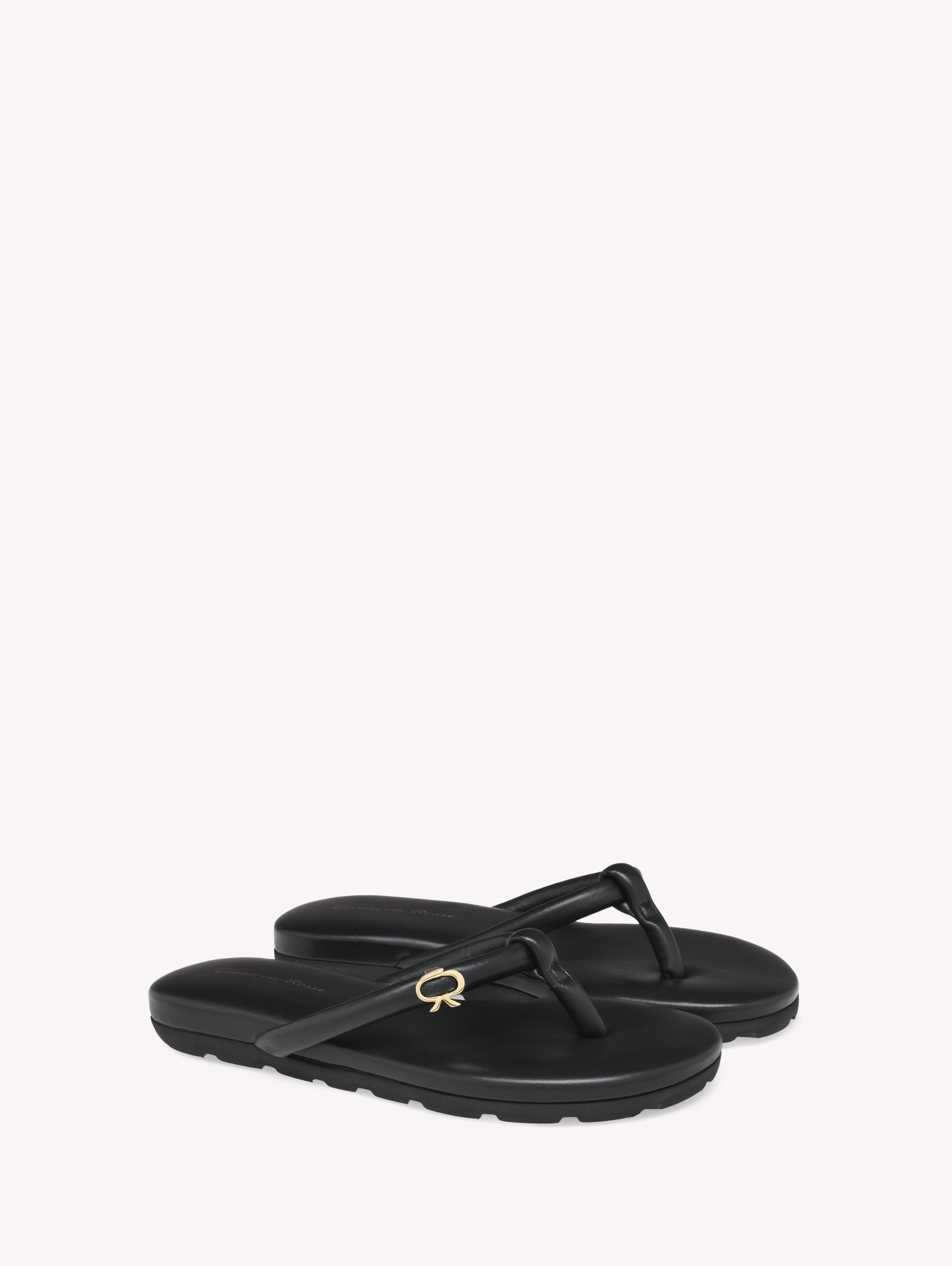 Sandales Fidji en cuir lisse - Noir