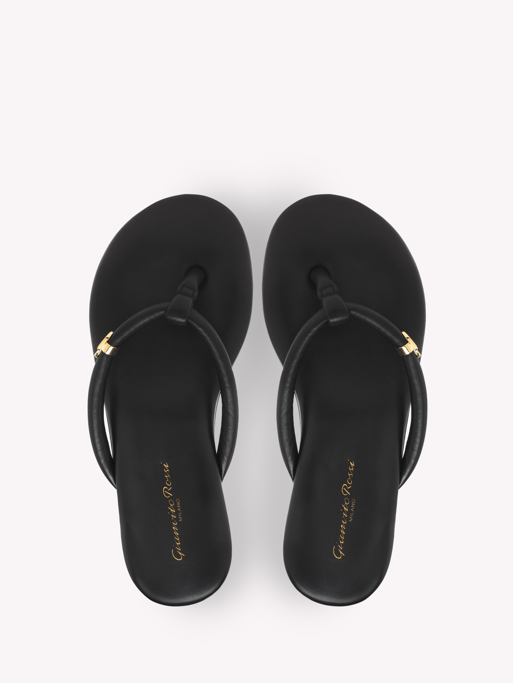 Sandales Fidji en cuir lisse - Noir
