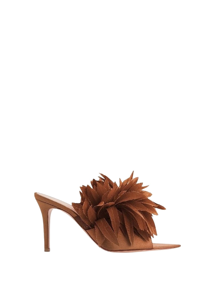 Sandales Daniah 85 en satin - Marron