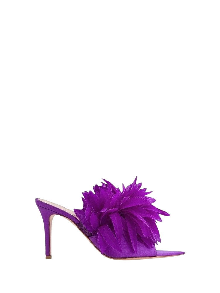 Sandales Daniah 85 en satin - Pourpre