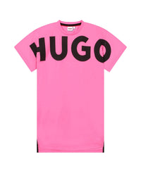 Short-sleeved logo dress - Flash Pink