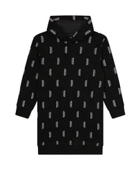 Cotton logo hoodie dress - Black