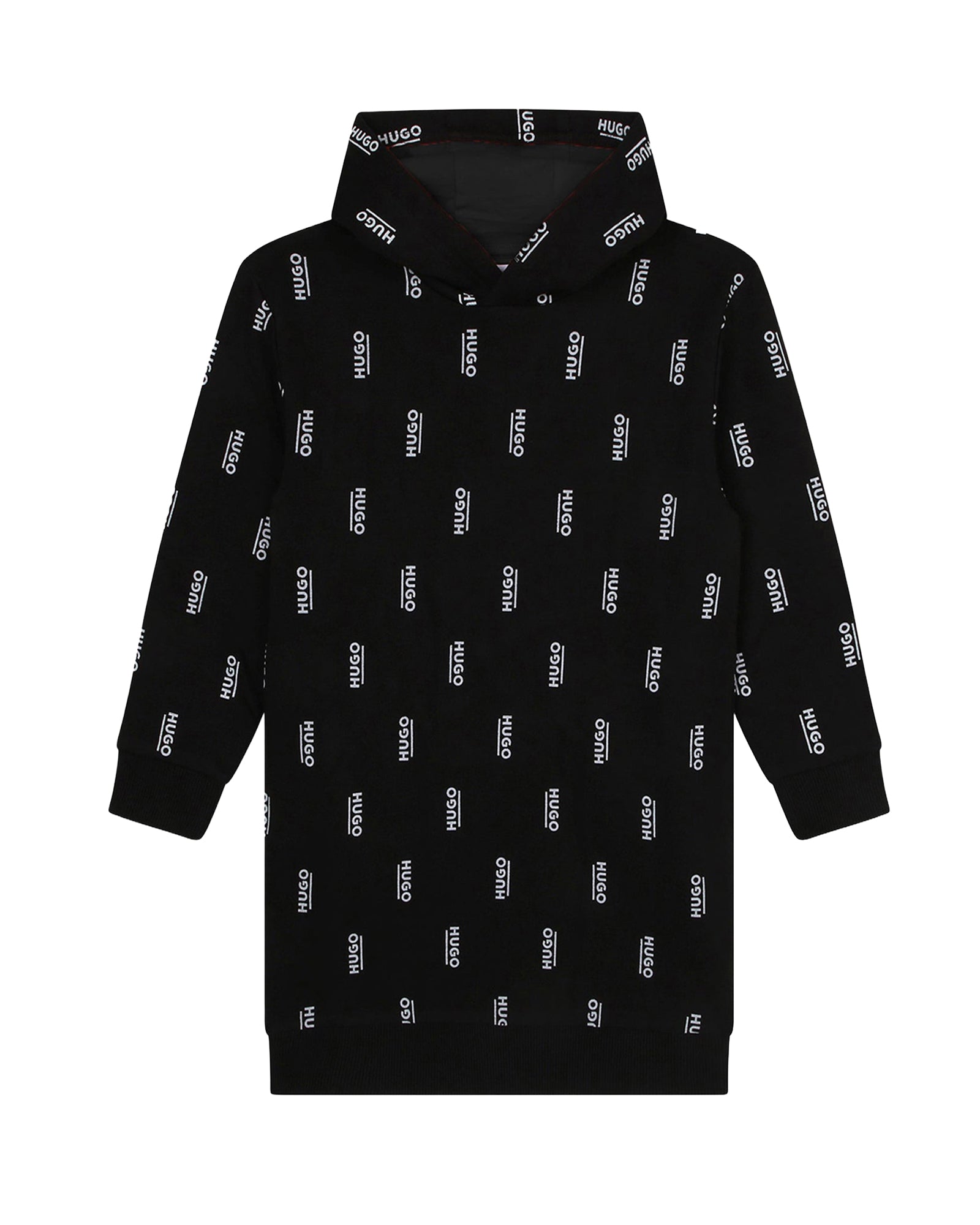 Cotton logo hoodie dress - Black