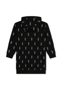 Cotton logo hoodie dress - Black