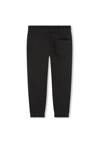 Pantalon à taille élastiquée en coton - Black