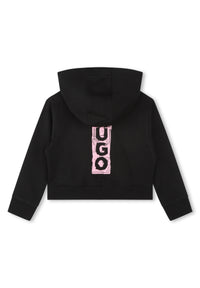 Cardigan de survêtement à capuche en coton - Black