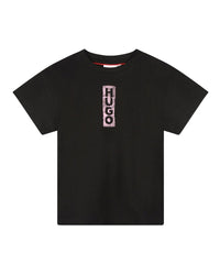T-shirt à manches courtes à logo fantaisie en coton - Black