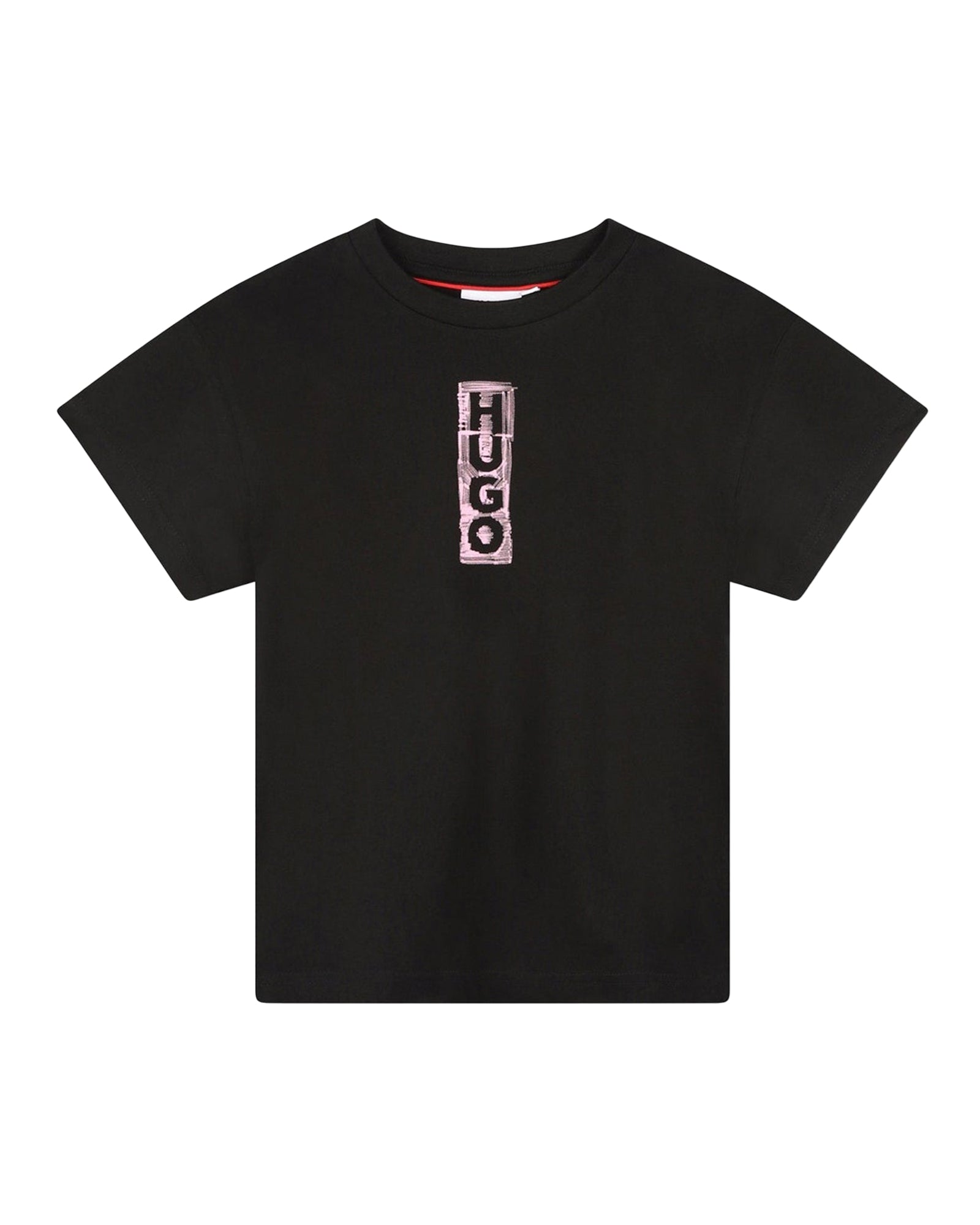 T-shirt à manches courtes à logo fantaisie en coton - Black