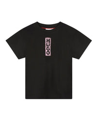 T-shirt à manches courtes à logo fantaisie en coton - Black