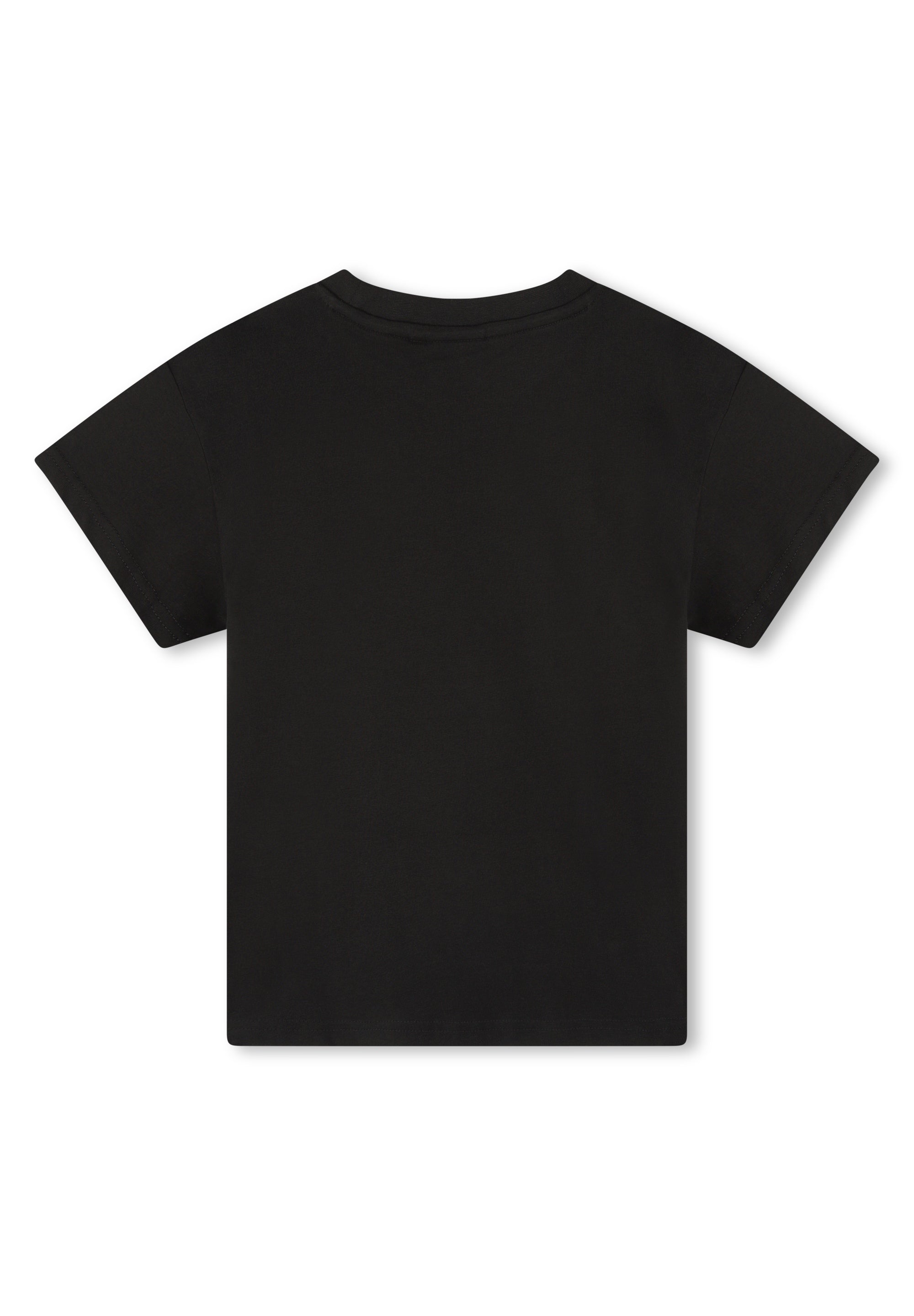 T-shirt à manches courtes à logo fantaisie en coton - Black