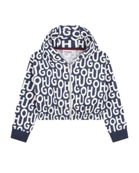 Cardigan de survêtement à capuche en molleton - Medieval Blue