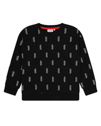 Round-neck fleece sweatshirt - Black