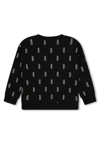 Round-neck fleece sweatshirt - Black
