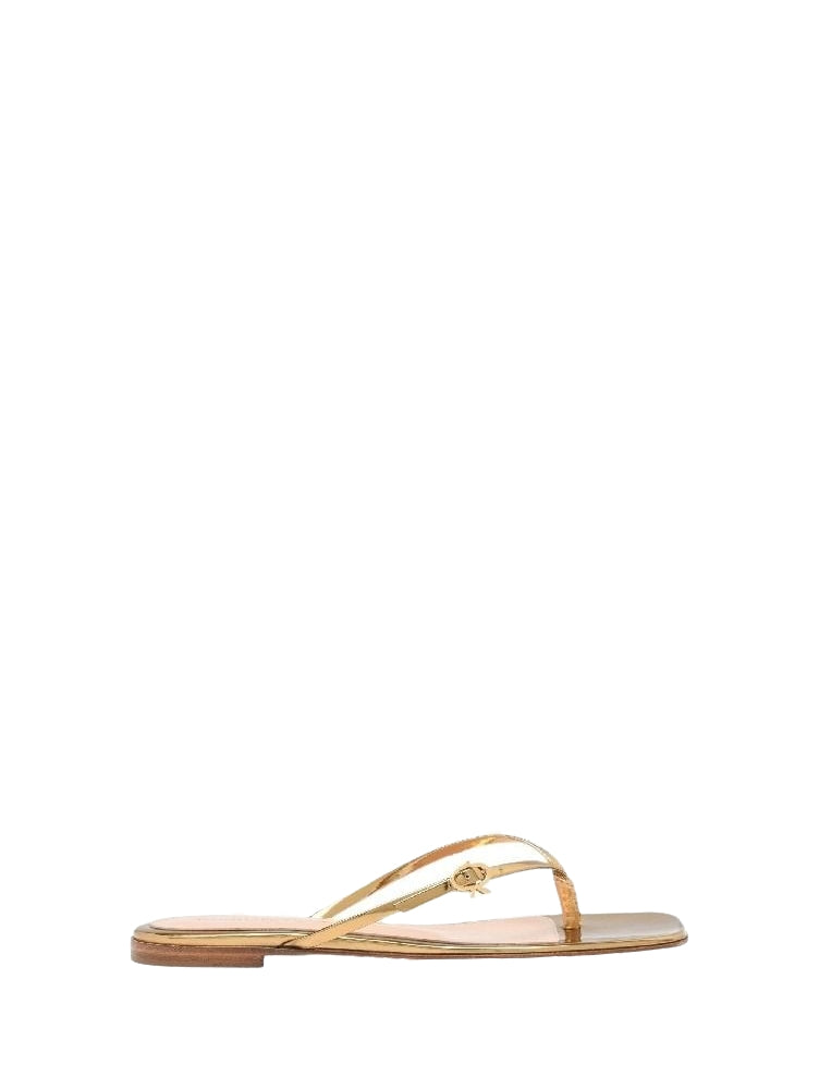 Sandales Ribbon en cuir lisse - Or