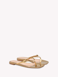 Sandales Ribbon en cuir lisse - Or