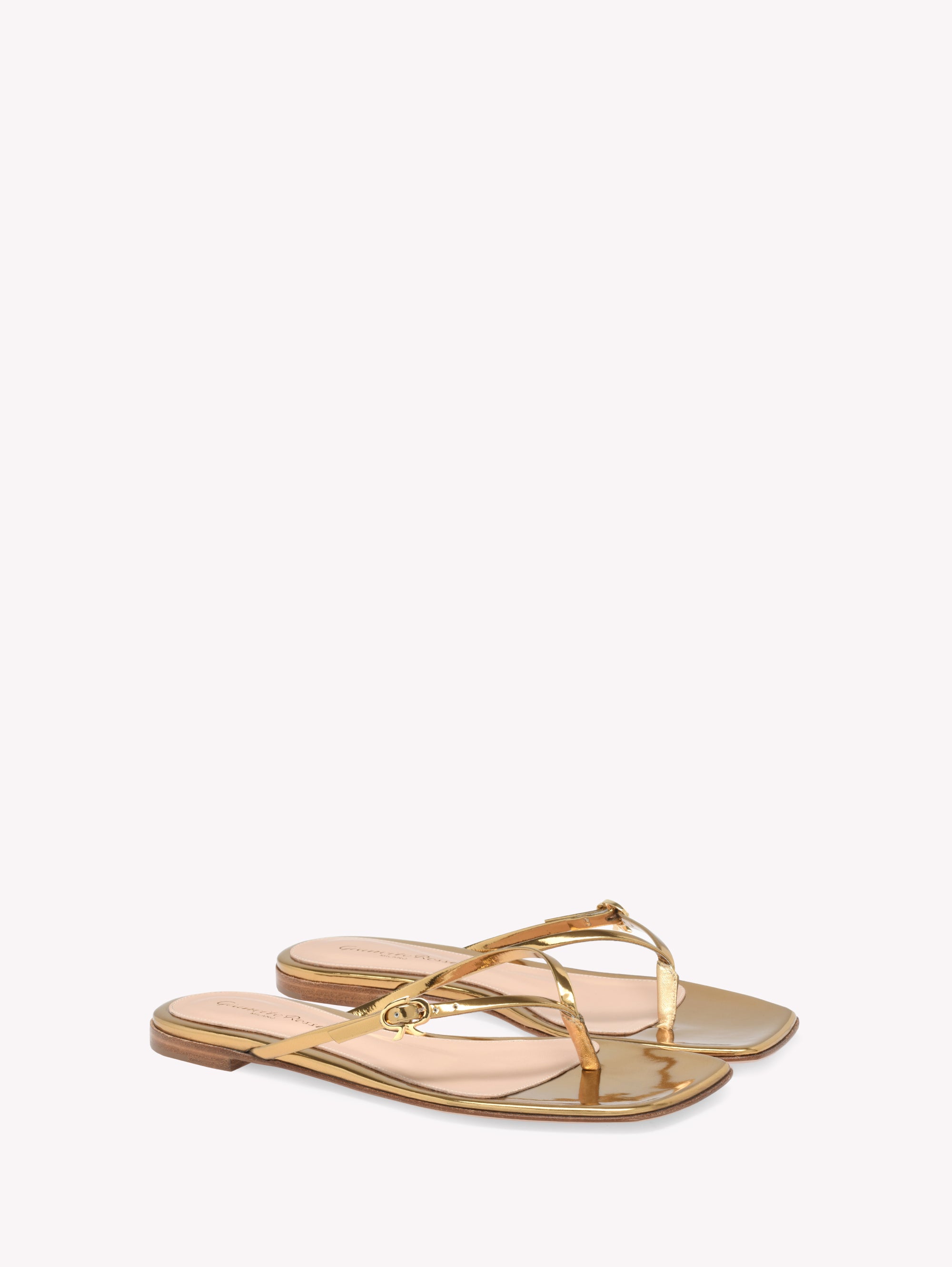 Sandales Ribbon en cuir lisse - Or