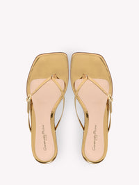 Sandales Ribbon en cuir lisse - Or