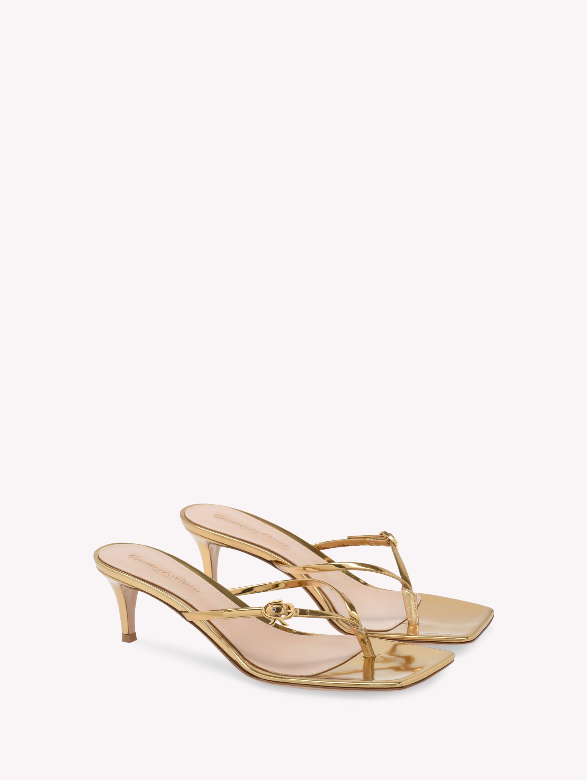 Sandales Ribbon 55 en cuir lisse - Or