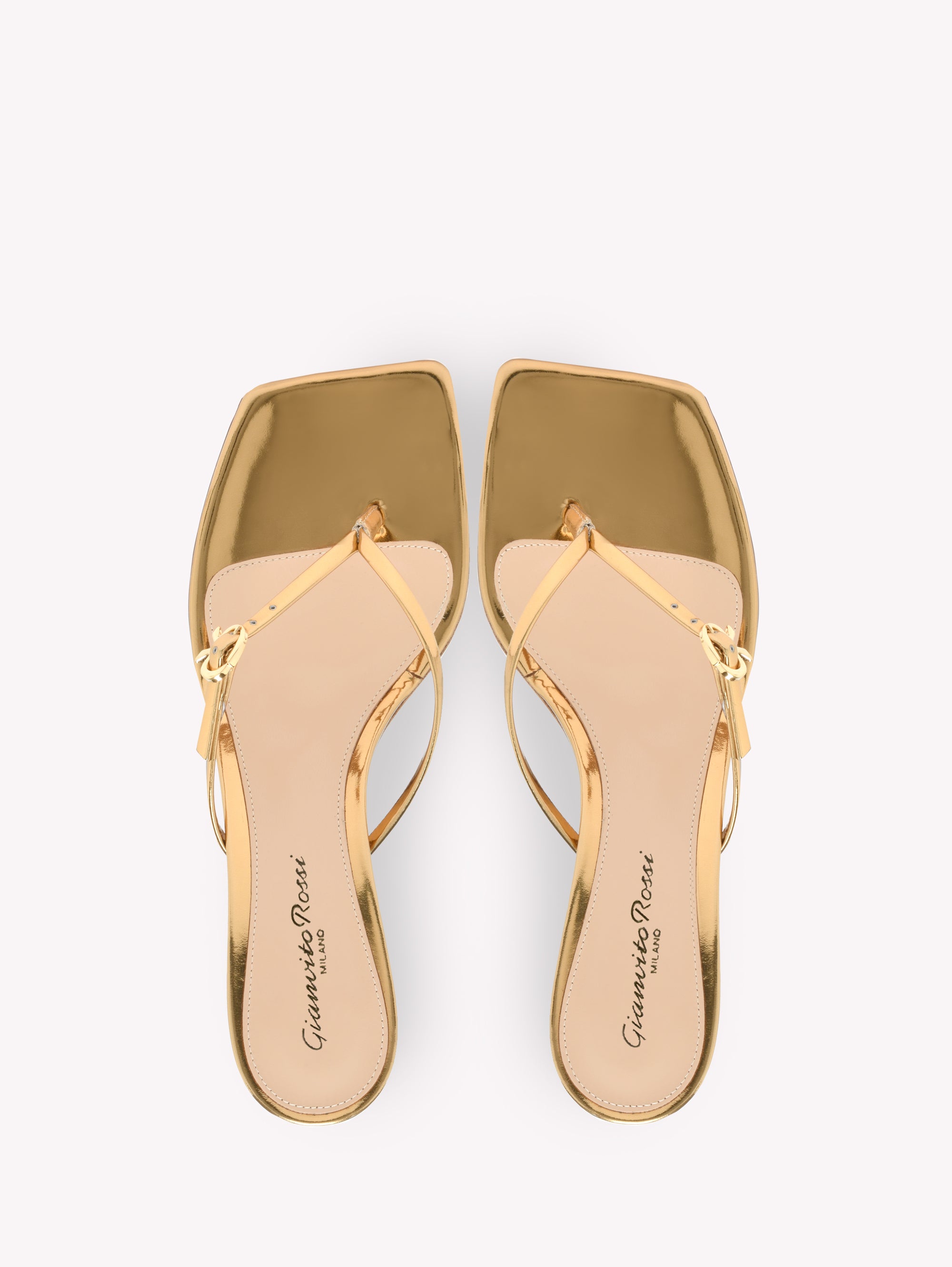 Sandales Ribbon 55 en cuir lisse - Or
