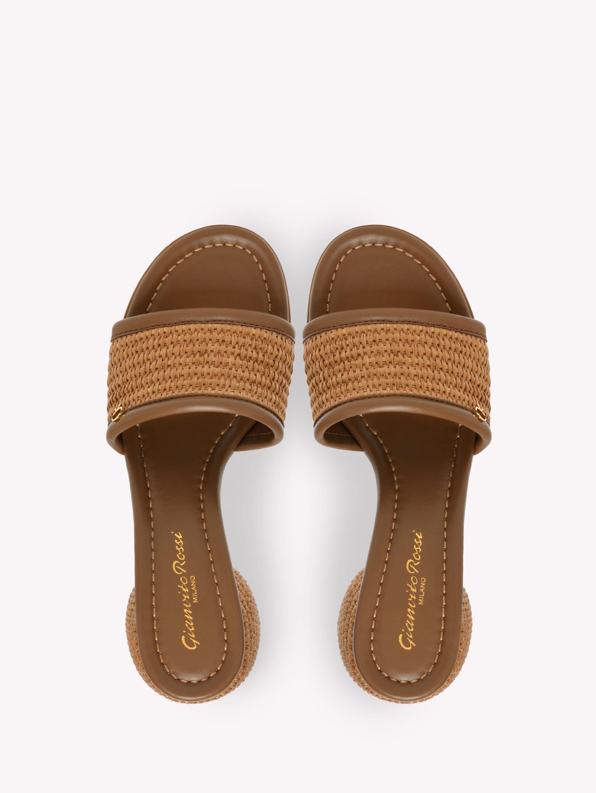 Sandales Amami 60 en cuir lisse mélangé - Marron