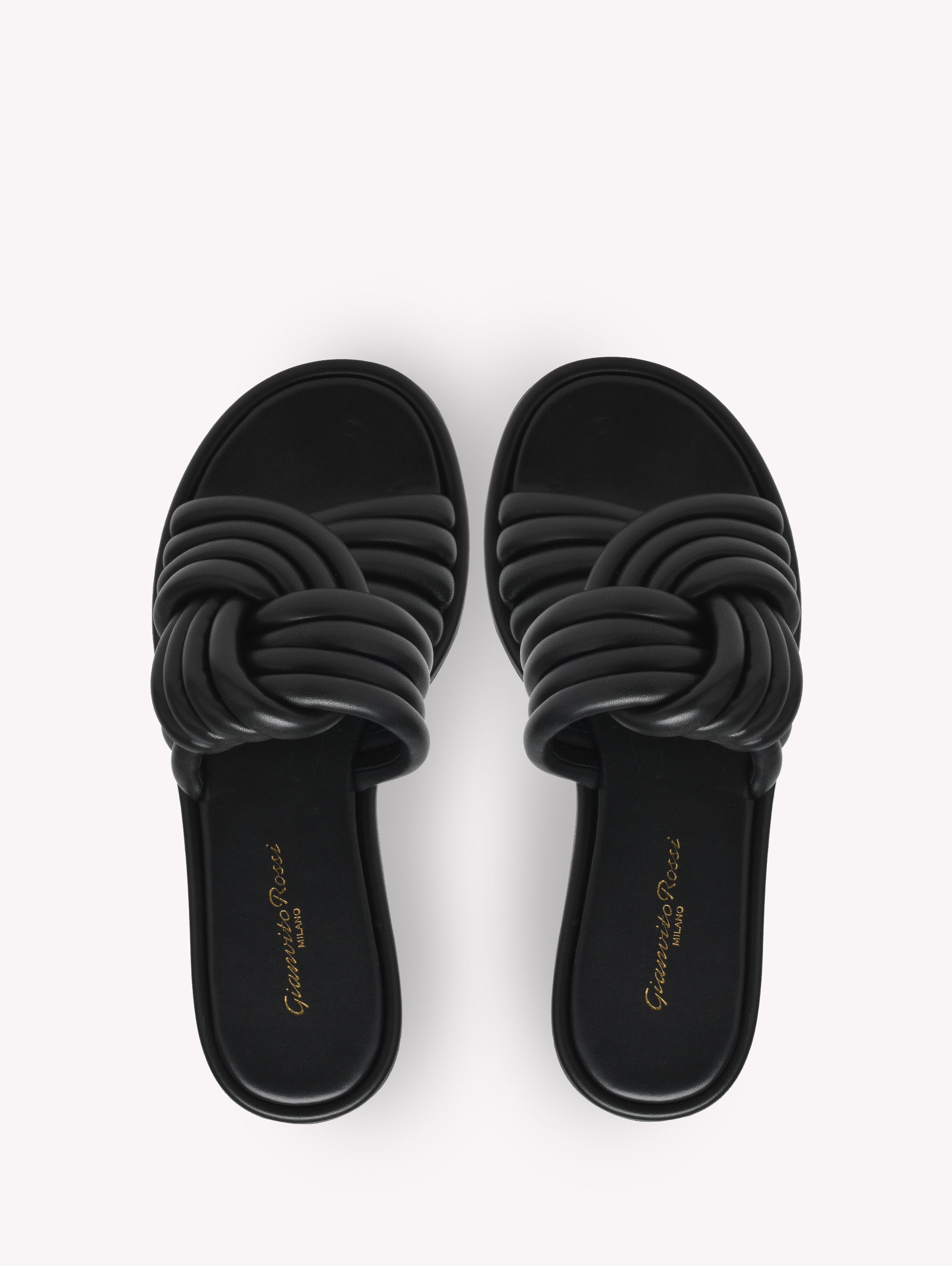 Sandales Ottavia en cuir lisse - Noir