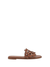 Mules Amalfi en cuir lisse - Marron